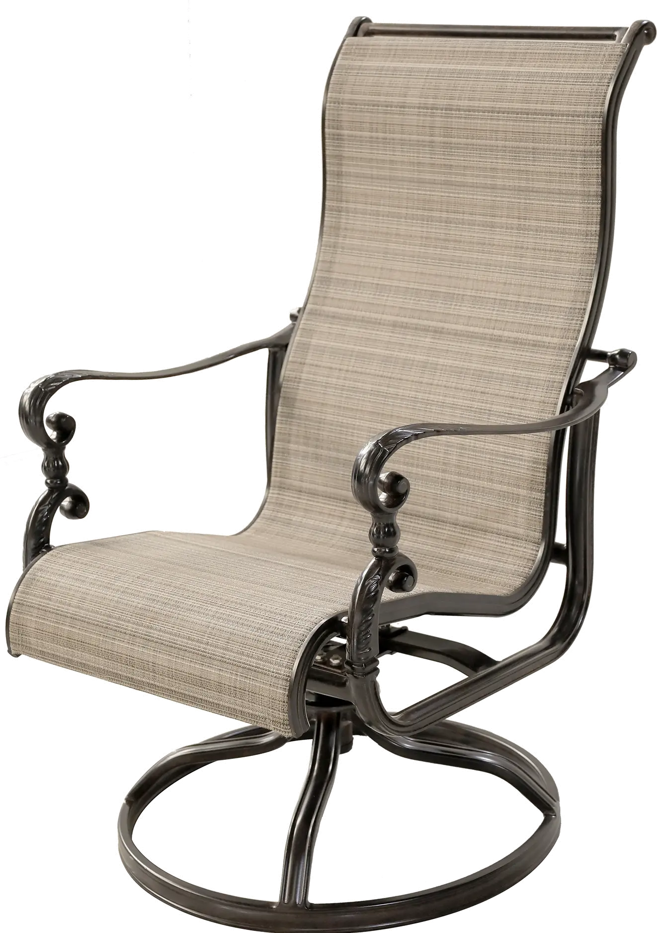 Cinnamon Sling Swivel Patio Chair - Montreal-2