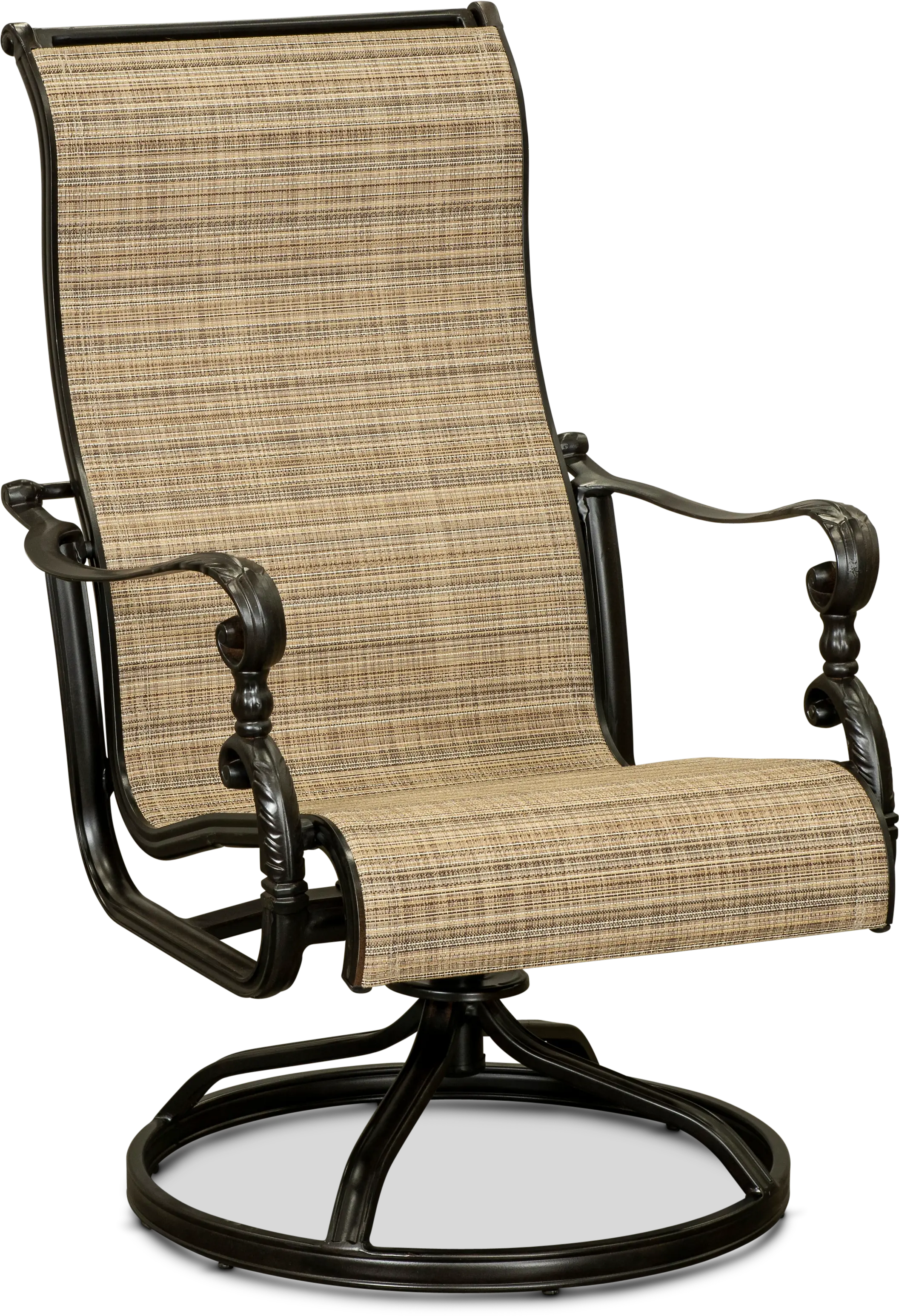 Montreal Cinnamon Sling Swivel Patio Chair-7