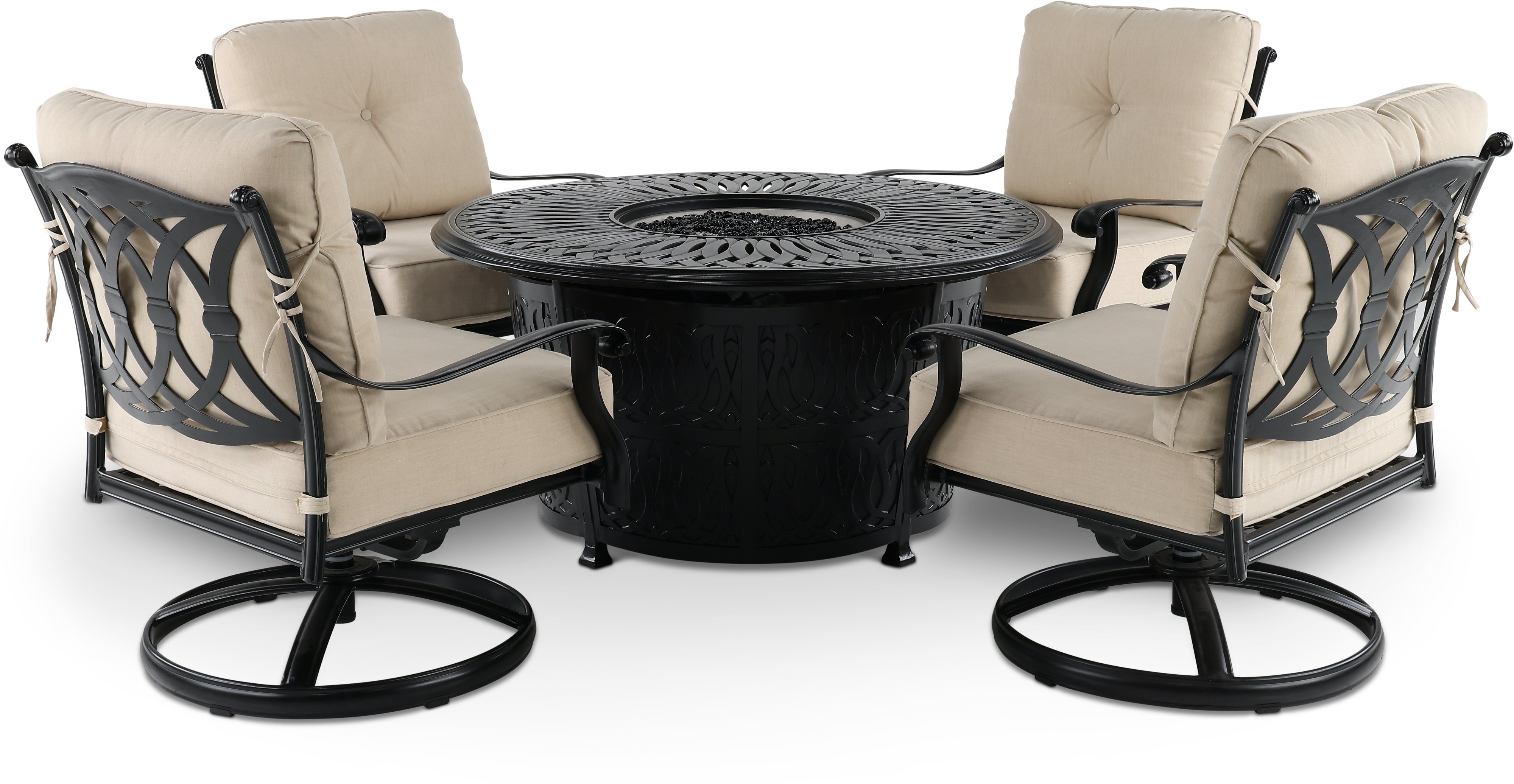 Traditional 5 Piece Chat Height Fire Pit - Montreal-1