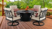 Traditional 5 Piece Chat Height Fire Pit - Montreal-2