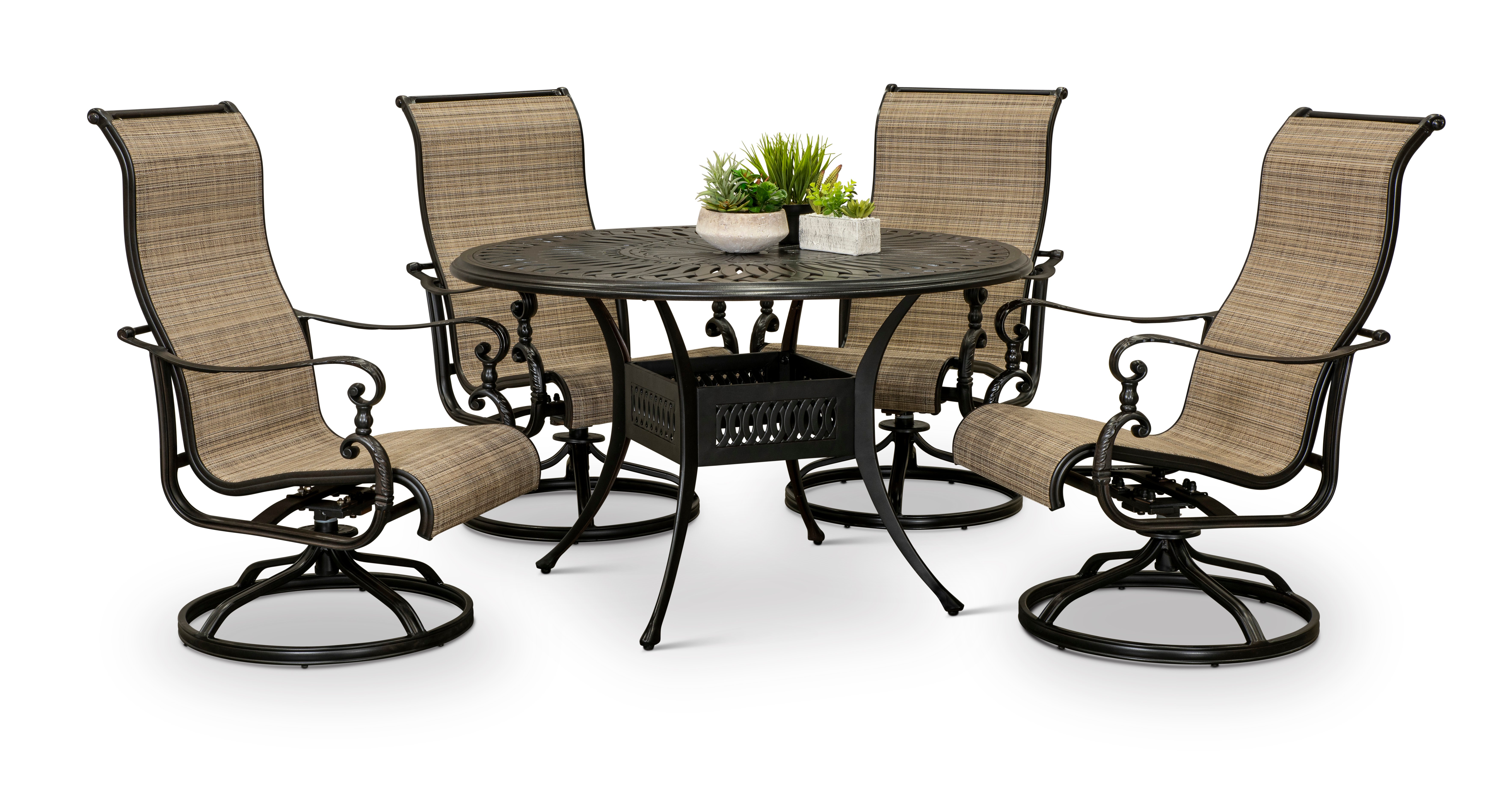 Traditional 5 Piece Round Patio Set - Montreal-1