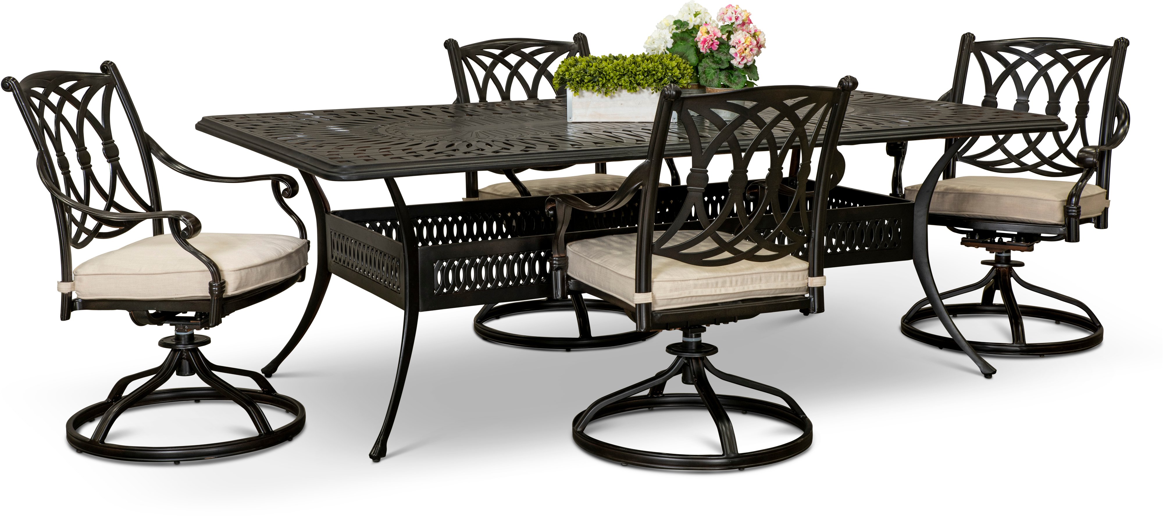 Traditional Swivel 5 Piece Patio Set - Montreal-1