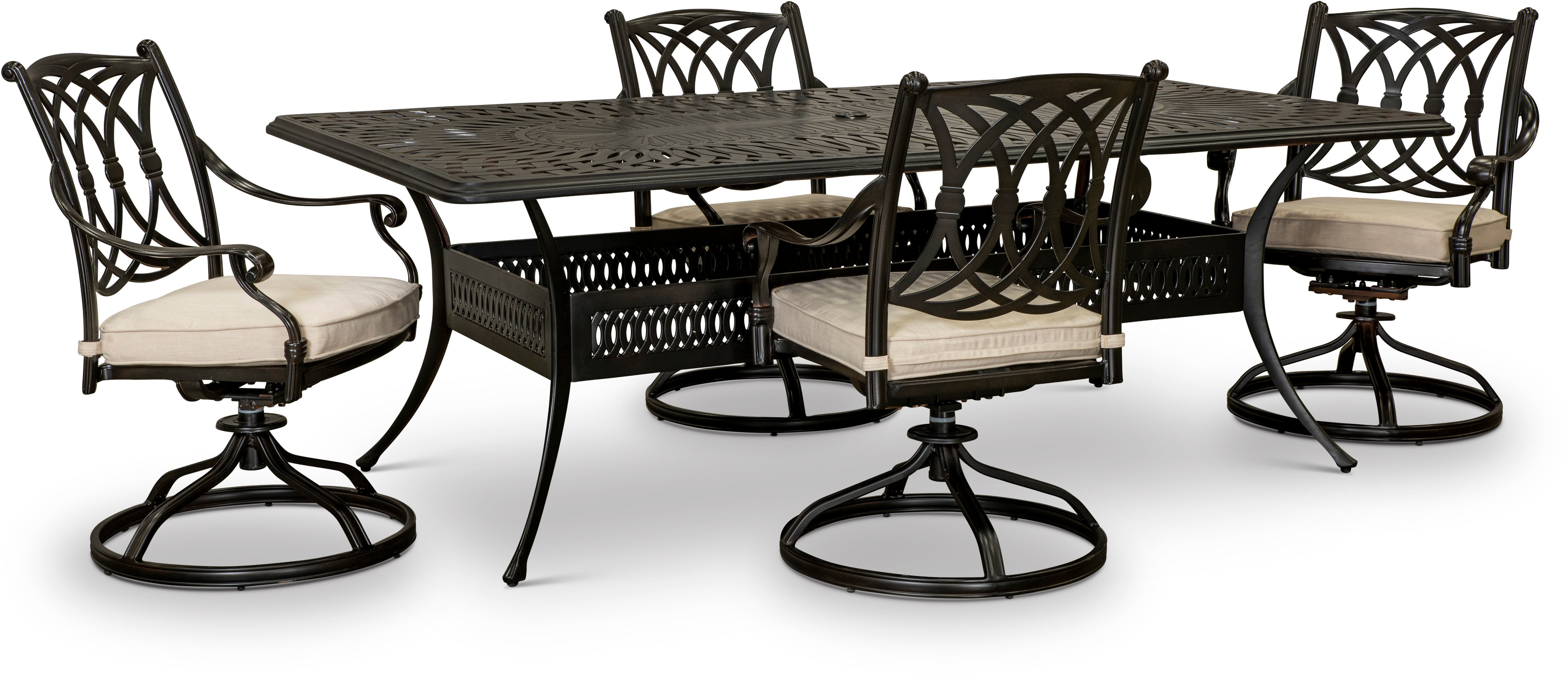 Traditional Swivel 5 Piece Patio Set - Montreal-2