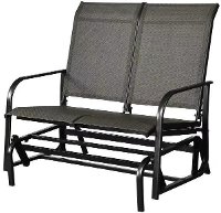 Dark Chocolate Brown Patio Love Seat Glider