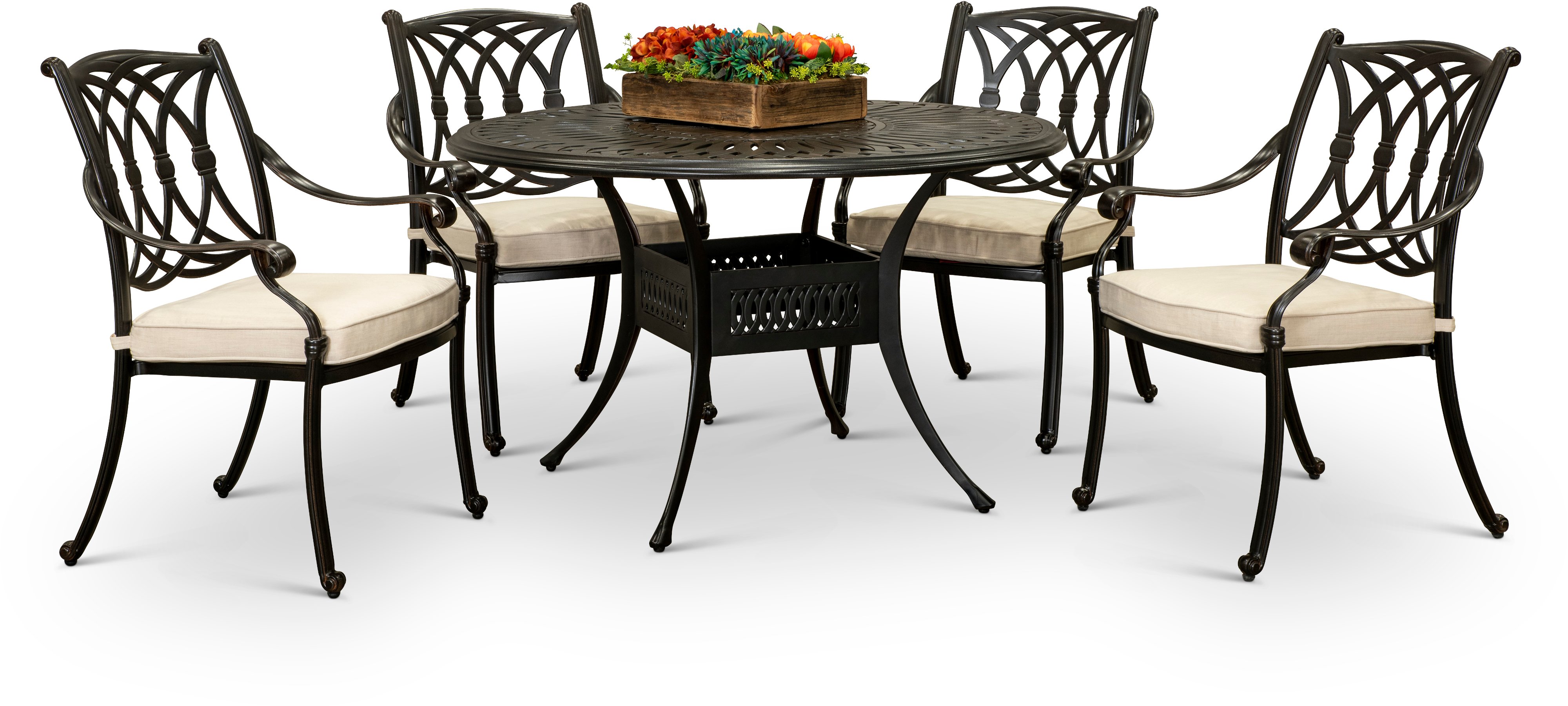 5 Piece Patio Dining Set with 4 Armchairs - Montreal-1