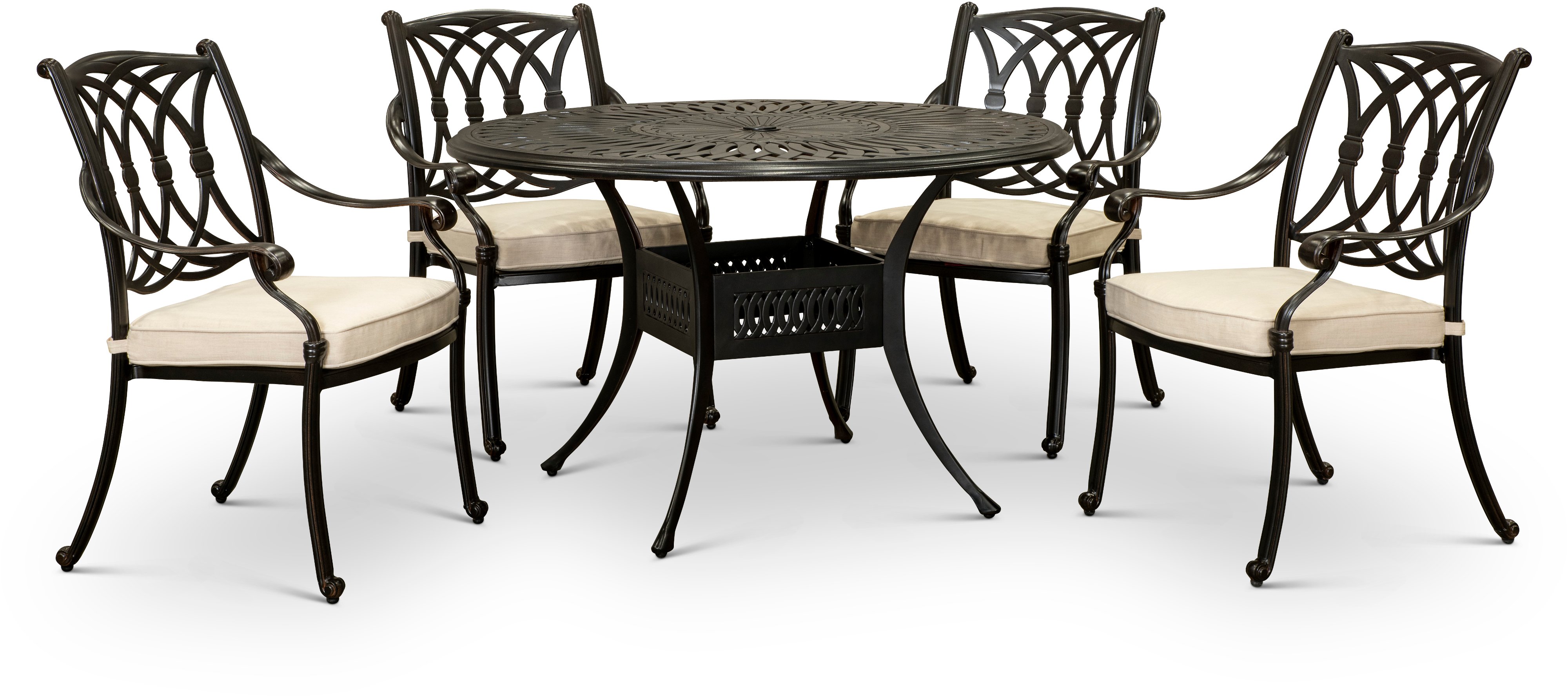 5 Piece Patio Dining Set with 4 Armchairs - Montreal-2
