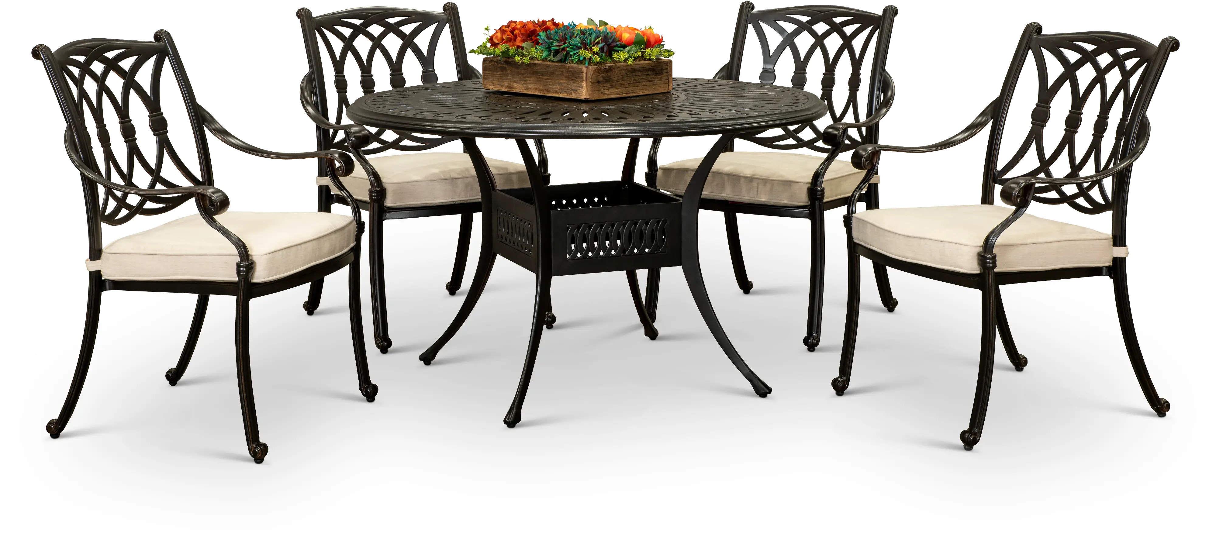 Montreal 5 Piece Patio Dining Set with 4 Armchairs-1