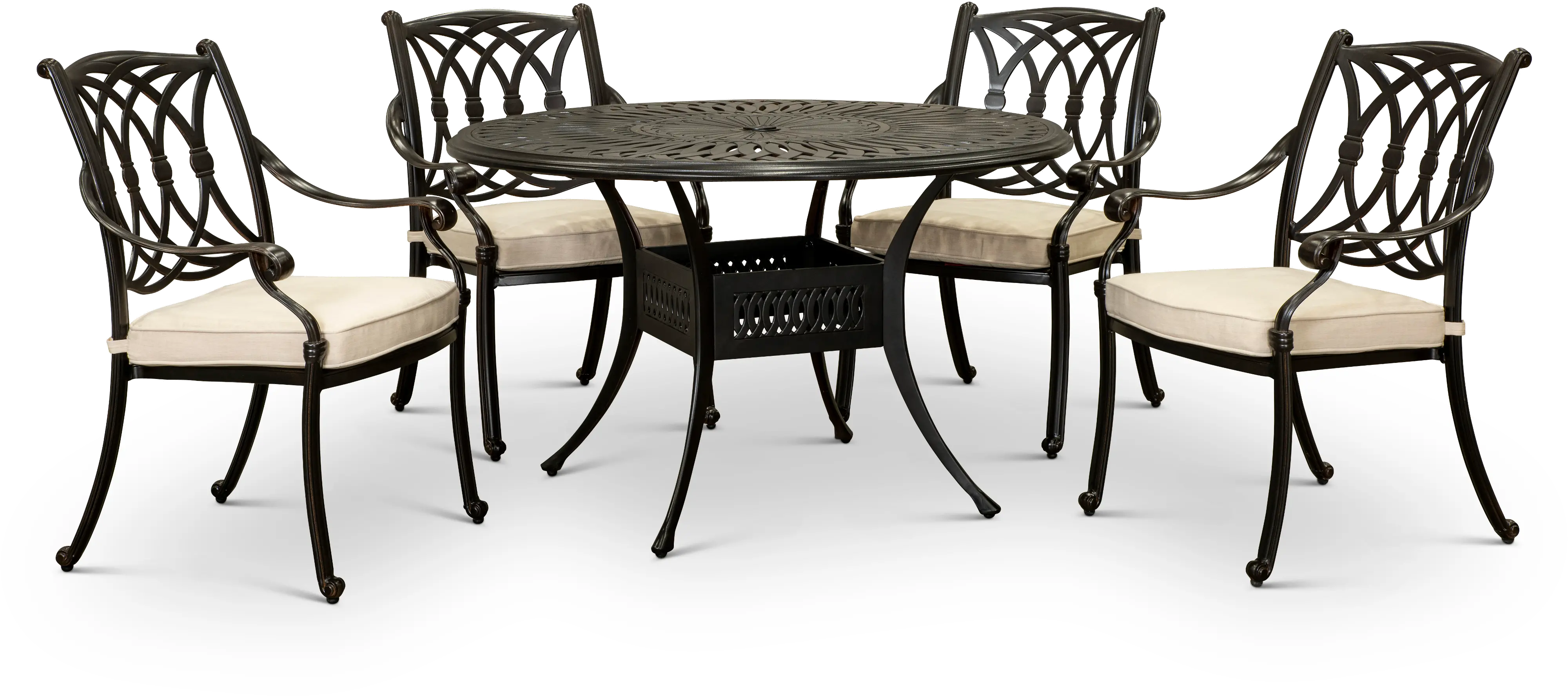 Montreal 5 Piece Patio Dining Set with 4 Armchairs-2