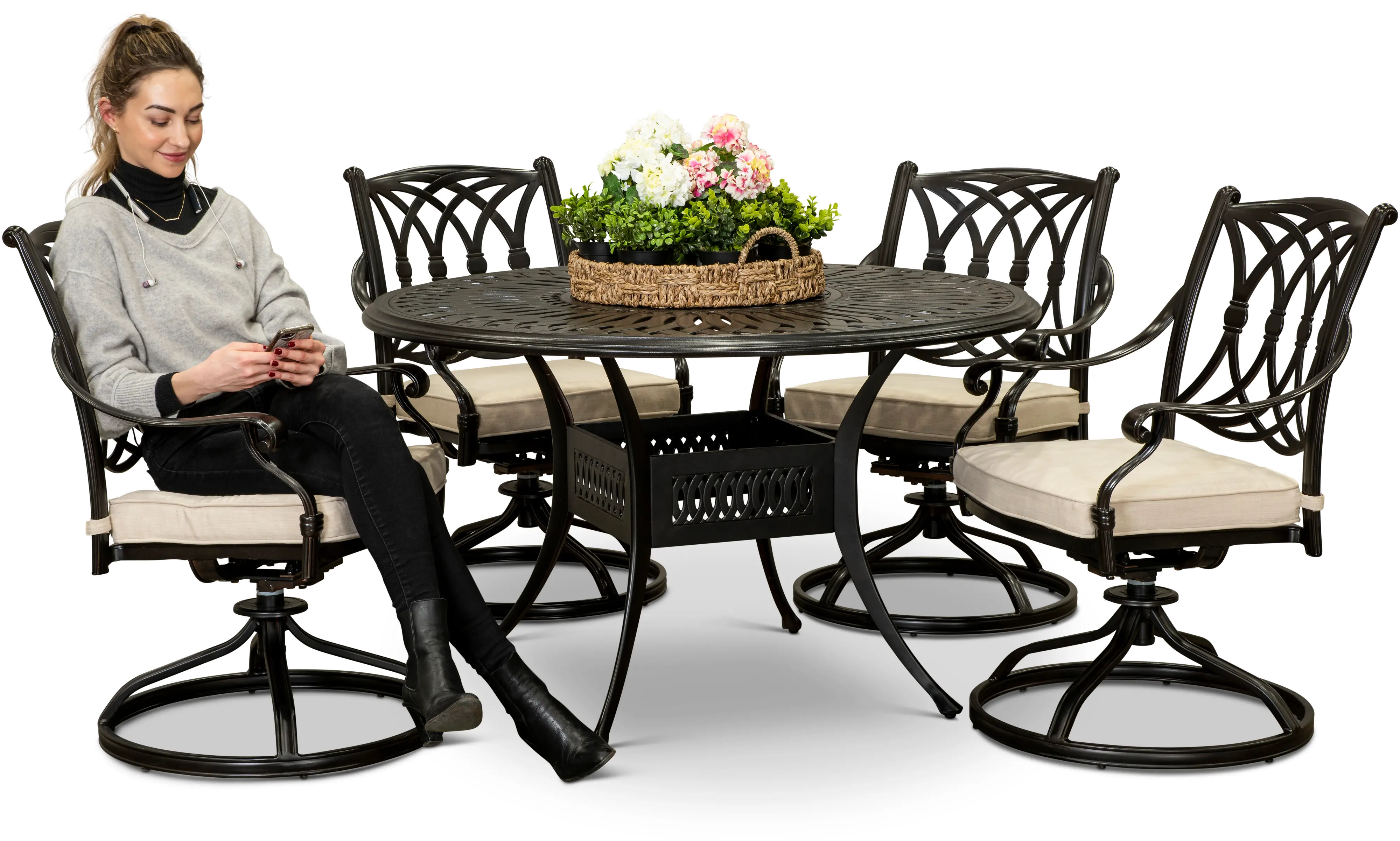 Montreal 5 Piece Round Patio Set-4