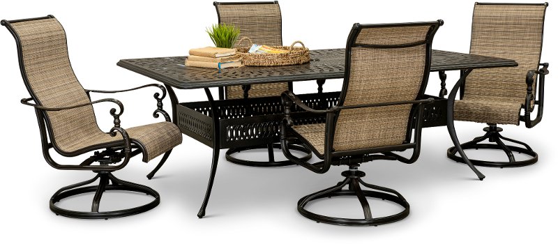 set of 4 swivel patio chairs