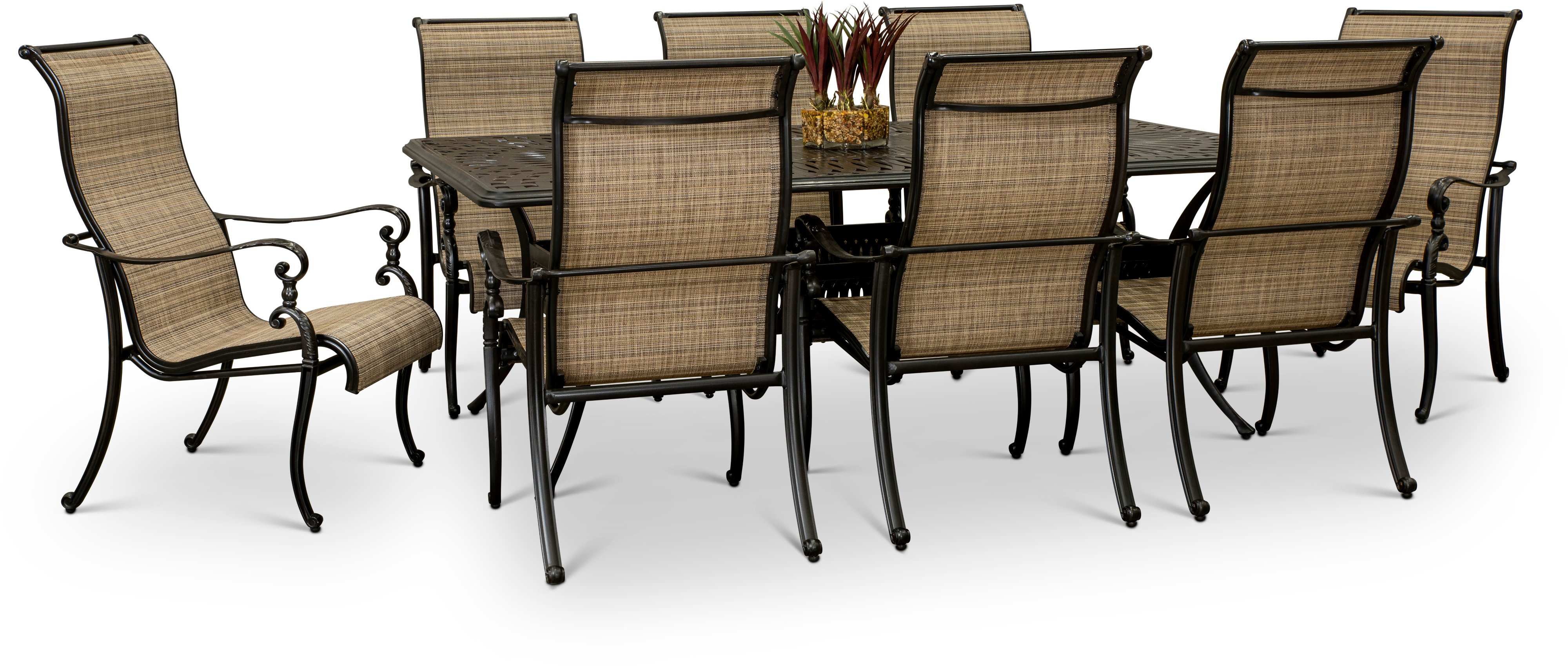 9 Piece Patio Dining Set with 8 sling chairs - Montreal-1