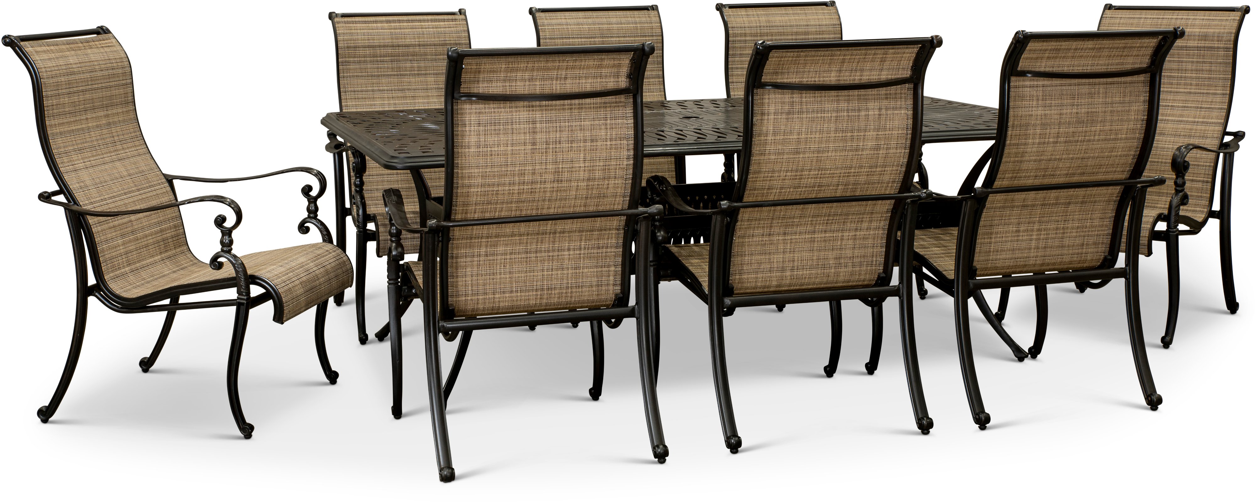 9 Piece Patio Dining Set with 8 sling chairs - Montreal-2
