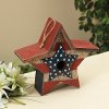 Patriotic Star Wood Birdhouse with Metal Star Accent