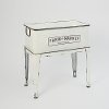 22 Inch White Metal Planter with Stand