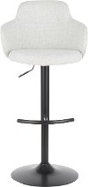 BS-BOYNEUP-BKLGY Light Gray and Black Adjustable Bar Stool - Boyne