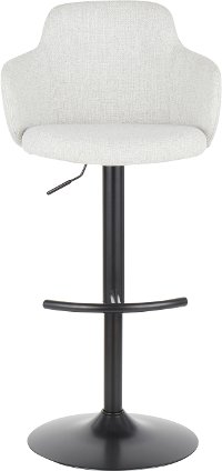 BS-BOYNEUP-BKLGY Light Gray and Black Adjustable Bar Stool - Boyne
