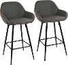 B26-CLB-BK-GY2 Contemporary Black and Gray 26 Inch Counter Height Stool (Set of 2) - Clubhouse