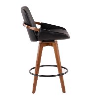 B26-COSMO-WL-BK Mid Century Black and Brown 26 Inch Counter Height Stool - Cosmo-2