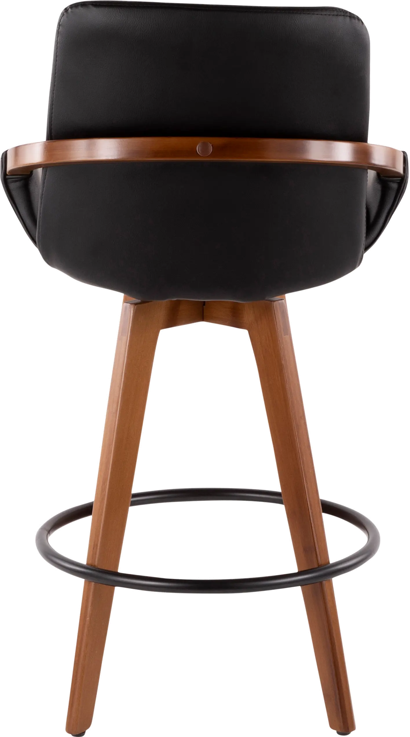 B26-COSMO-WL-BK Mid Century Black and Brown 26 Inch Counter Height Stool - Cosmo-3