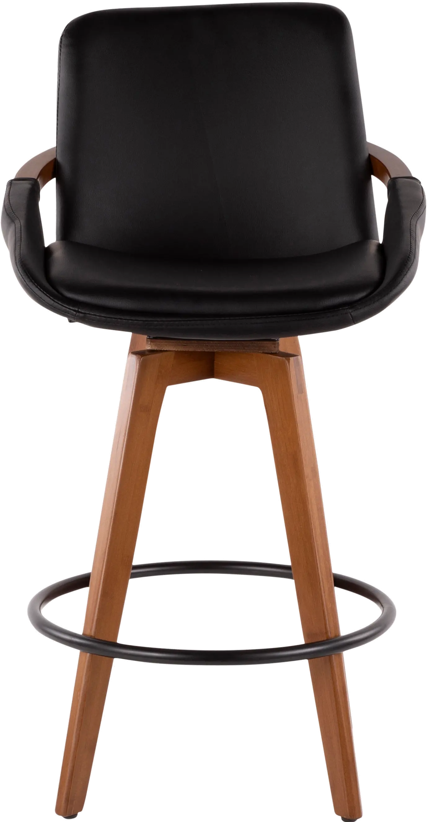 B26-COSMO-WL-BK Mid Century Black and Brown 26 Inch Counter Height Stool - Cosmo-4