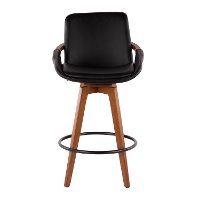 B26-COSMO-WL-BK Mid Century Black and Brown 26 Inch Counter Height Stool - Cosmo-4