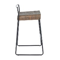 B26-DALI-BKE2 Black and Brown Metal Counter Height Stools (Set of 2) - Dali-2