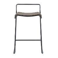 B26-DALI-BKE2 Black and Brown Metal Counter Height Stools (Set of 2) - Dali-4