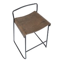 B26-DALI-BKE2 Black and Brown Metal Counter Height Stools (Set of 2) - Dali-5
