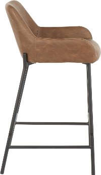 B24-DNLA-BKE2 Dark Brown and Black Faux Leather Counter Height Stool (Set of 2) - Daniella-2