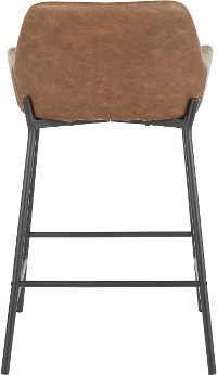 B24-DNLA-BKE2 Dark Brown and Black Faux Leather Counter Height Stool (Set of 2) - Daniella-3