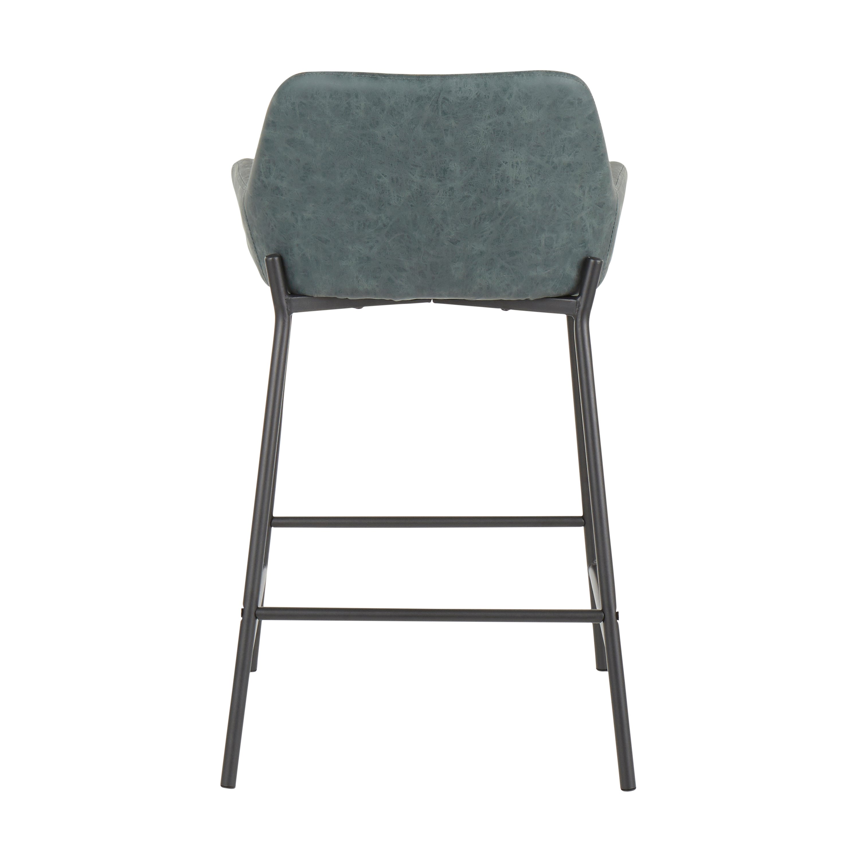 B24-DNLA-BKGN2 Green and Black Faux Leather Counter Height Stool (Set of 2) - Daniella-3