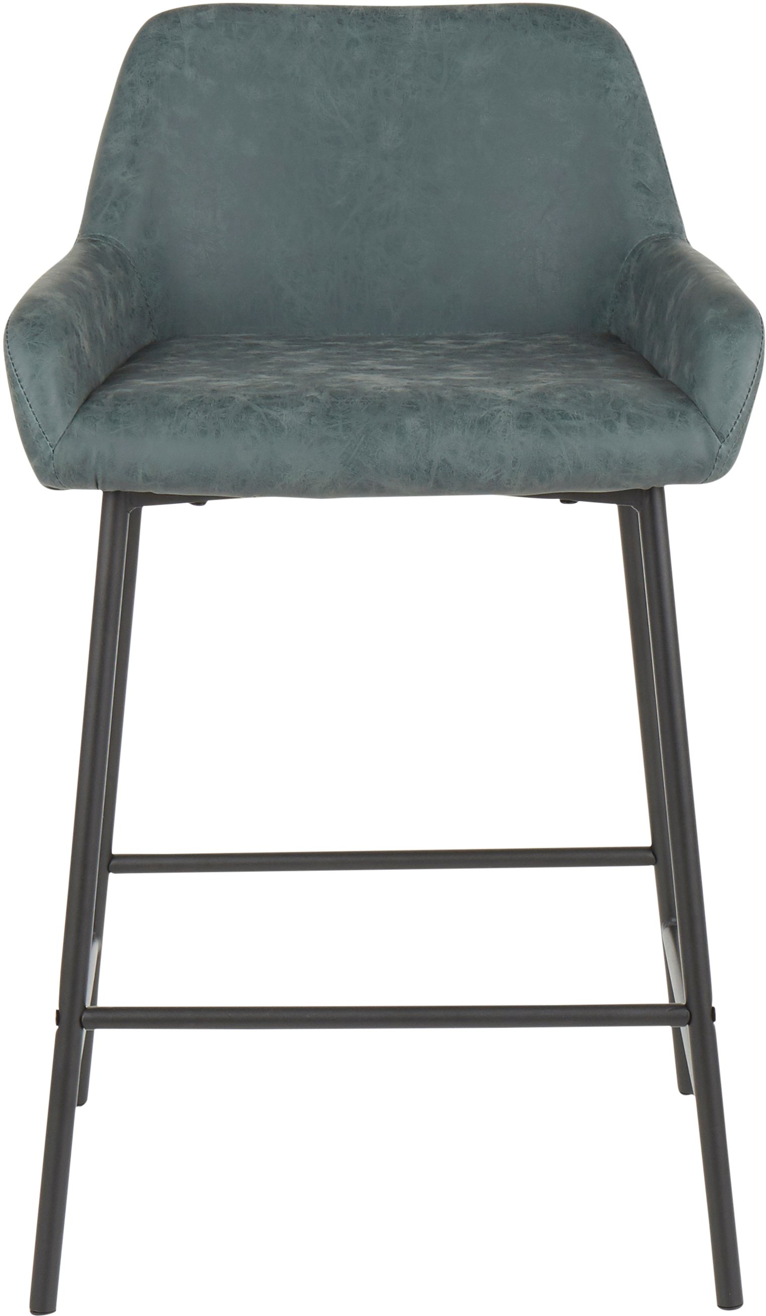B24-DNLA-BKGN2 Green and Black Faux Leather Counter Height Stool (Set of 2) - Daniella-4