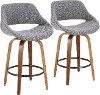 B26-FBCO2Q-WLGY2 Gray and Brown 26 Inch Counter Height Stool (Set of 2) - Fabrico