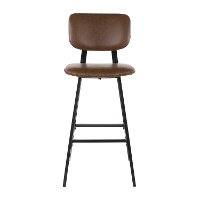 B30-FNDY-BK-E2 Contemporary Dark Brown and Black Faux Leather Bar Stool (Set of 2) - Foundry-2