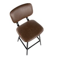 B30-FNDY-BK-E2 Contemporary Dark Brown and Black Faux Leather Bar Stool (Set of 2) - Foundry-5