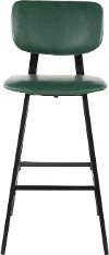 B30-FNDY-BK-GN2 Contemporary Green and Black Faux Leather Bar Stool (Set of 2) - Foundry