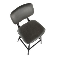 B30-FNDY-BK-GY2 Contemporary Black Faux Leather Bar Stool (Set of 2) - Foundry-5