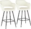B25-MARG-BK-CR2 Contemporary Cream Faux Leather Counter Height Stools (Set of 2) - Margarite