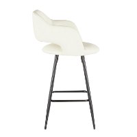 B25-MARG-BK-CR2 Contemporary Cream Faux Leather Counter Height Stools (Set of 2) - Margarite-2
