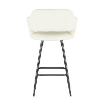 B25-MARG-BK-CR2 Contemporary Cream Faux Leather Counter Height Stools (Set of 2) - Margarite-3