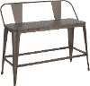BC26-OR-ANE Farmhouse Antique and Brown Metal Counter Height Bench - Oregon