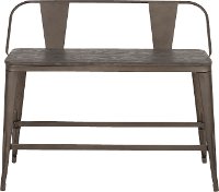 BC26-OR-ANE Farmhouse Antique and Brown Metal Counter Height Bench - Oregon-2