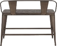 BC26-OR-ANE Farmhouse Antique and Brown Metal Counter Height Bench - Oregon-4