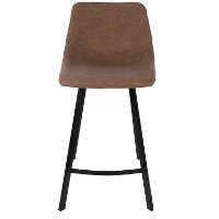 CS-OUTLW-BK-BN2 Industrial Faux Brown Leather Counter Height Stool (Set of 2) - Outlaw-2