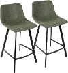CS-OUTLW BK+GN2 Outlaw Green Counter Height Stool, Set of 2