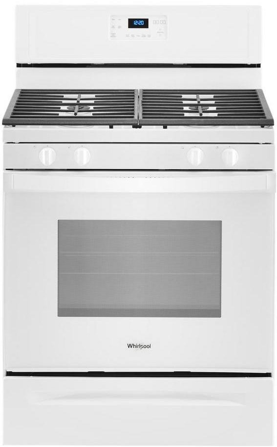 WFG515S0JW Whirlpool 30 Inch Gas Range with Four Burners - 5.0 cu. ft., White-1