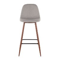 BS-PEB-WL-LGY2 Mid Century Modern Light Gray and Brown Bar Stool (Set of 2) - Pebble-2