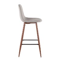 BS-PEB-WL-LGY2 Mid Century Modern Light Gray and Brown Bar Stool (Set of 2) - Pebble-3