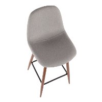 BS-PEB-WL-LGY2 Mid Century Modern Light Gray and Brown Bar Stool (Set of 2) - Pebble-5