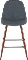 CS-PEB-WL-BU2 Mid Century Modern Blue and Brown Counter Height Stool (Set of 2) - Pebble
